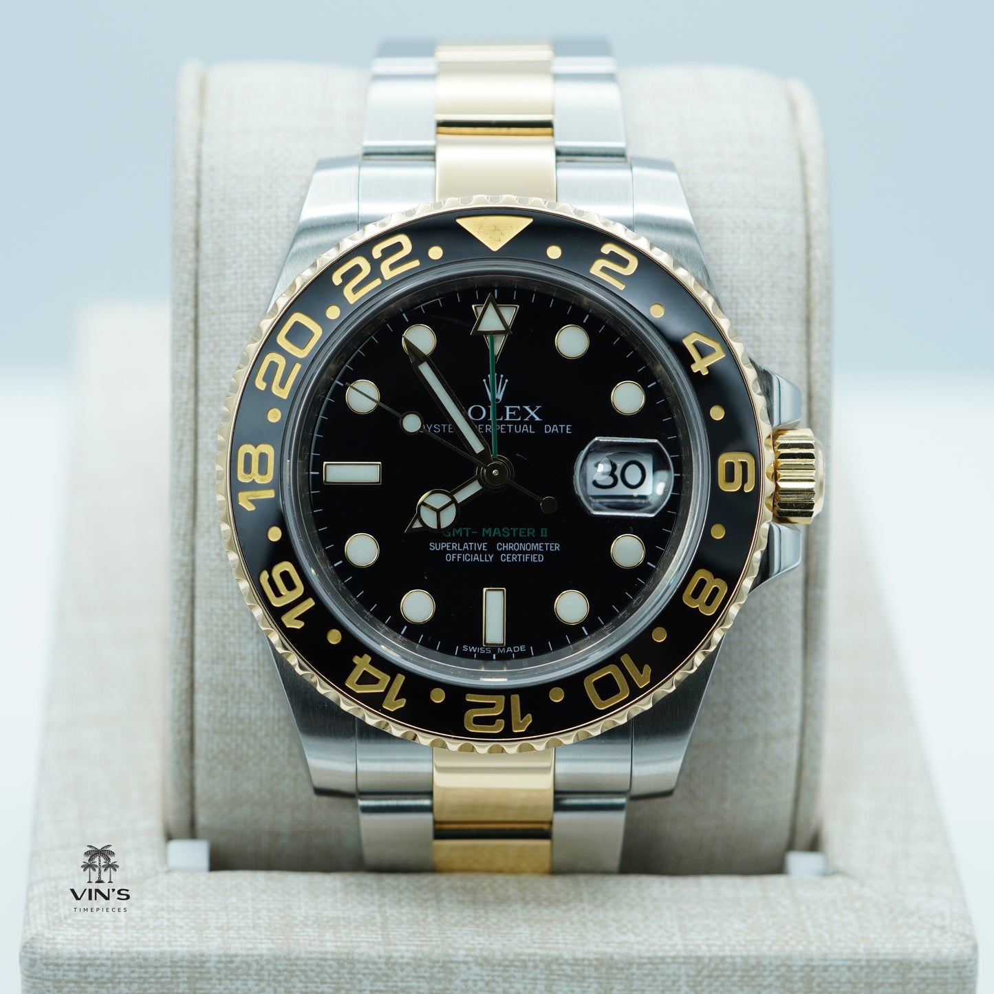 Rolex 116713LN GMT Master 2 Hai Tông Màu Viền Gốm Đen 2011