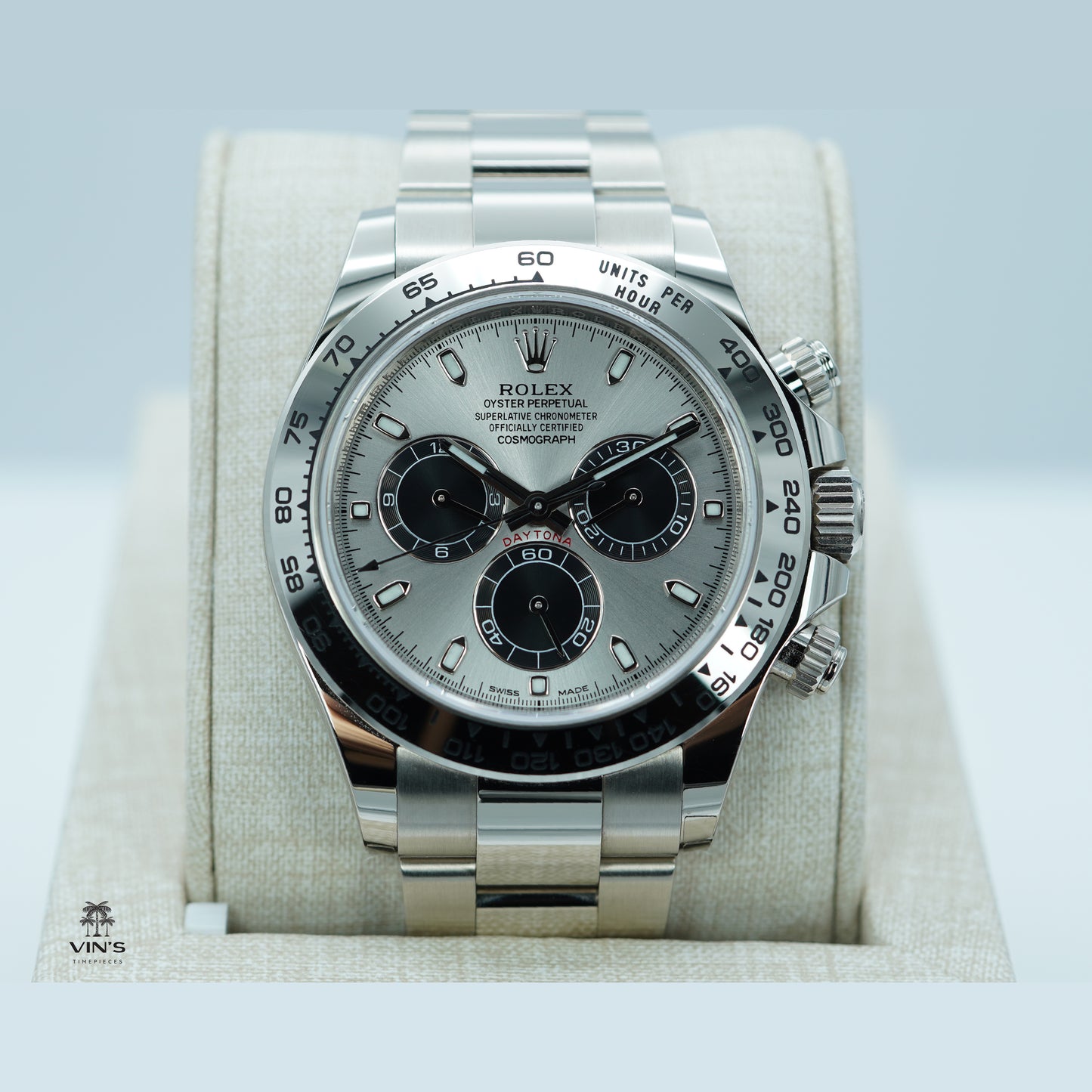 Rolex 116509 Cosmograph Daytona Vàng Trắng Mặt Số Bạc 2023