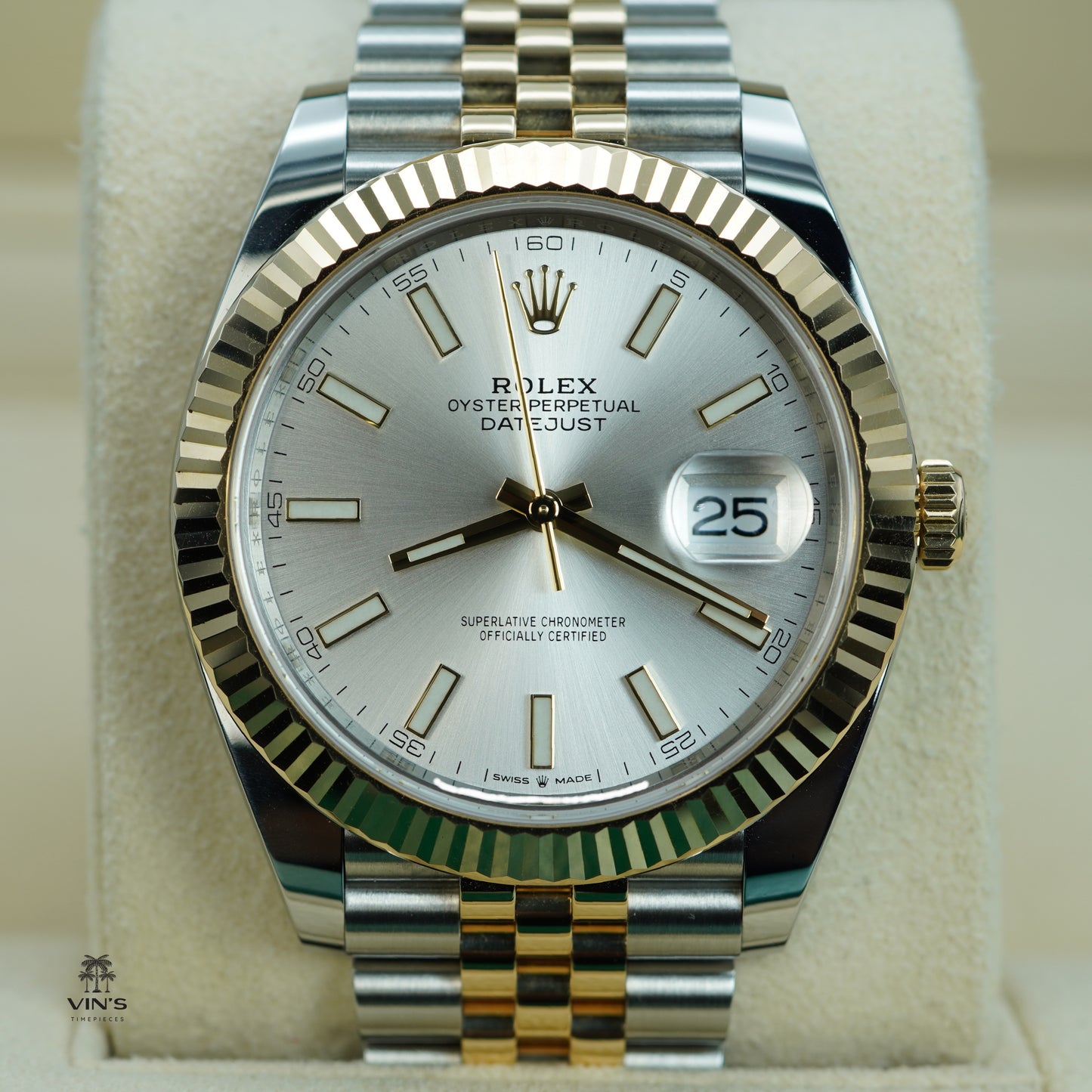 Rolex 126333 Datejust 41 Yellow Gold Steel Silver Dial Jubilee 2021