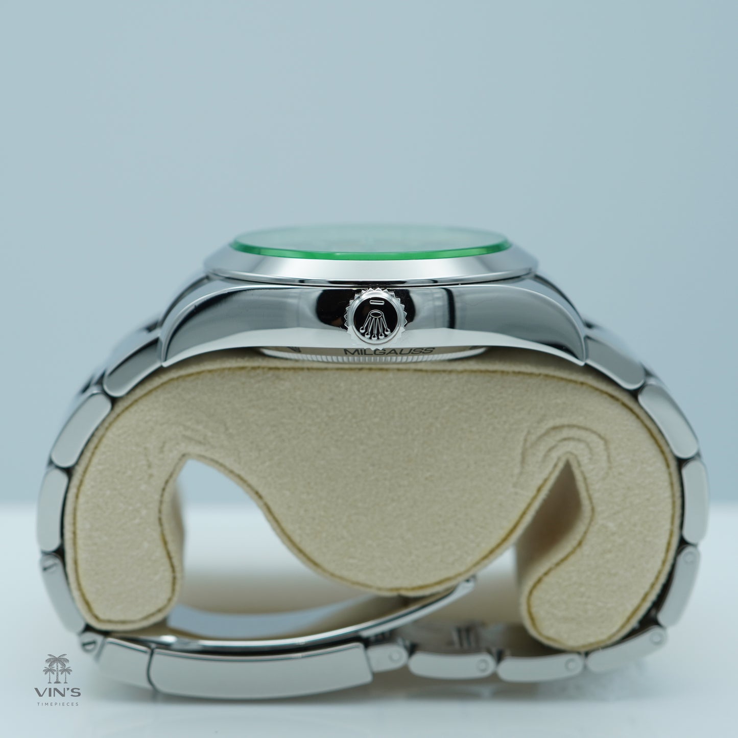 Rolex 116400GV Milgauss Green Crystal Z Blue Dial 2019