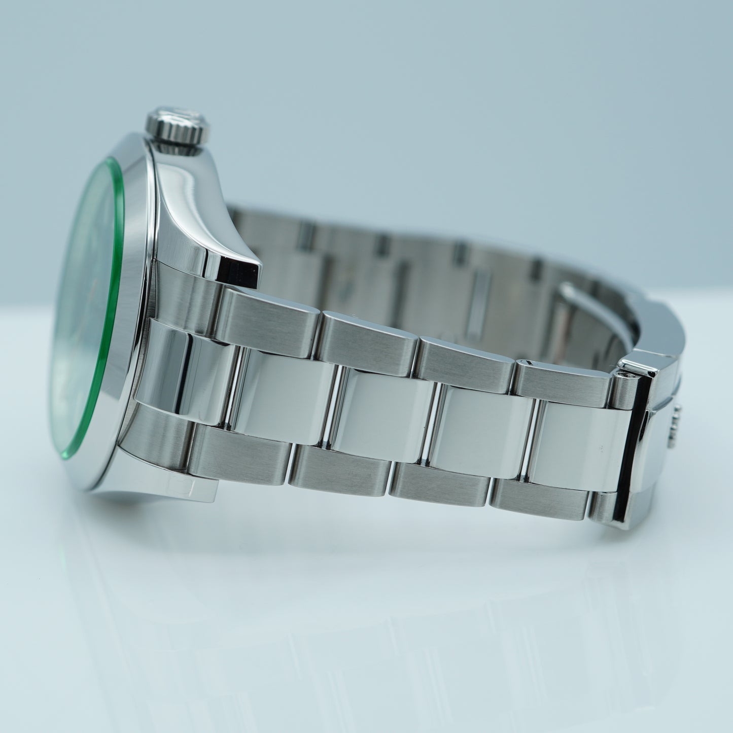 Rolex 116400GV Milgauss Green Crystal Z Blue Dial 2019