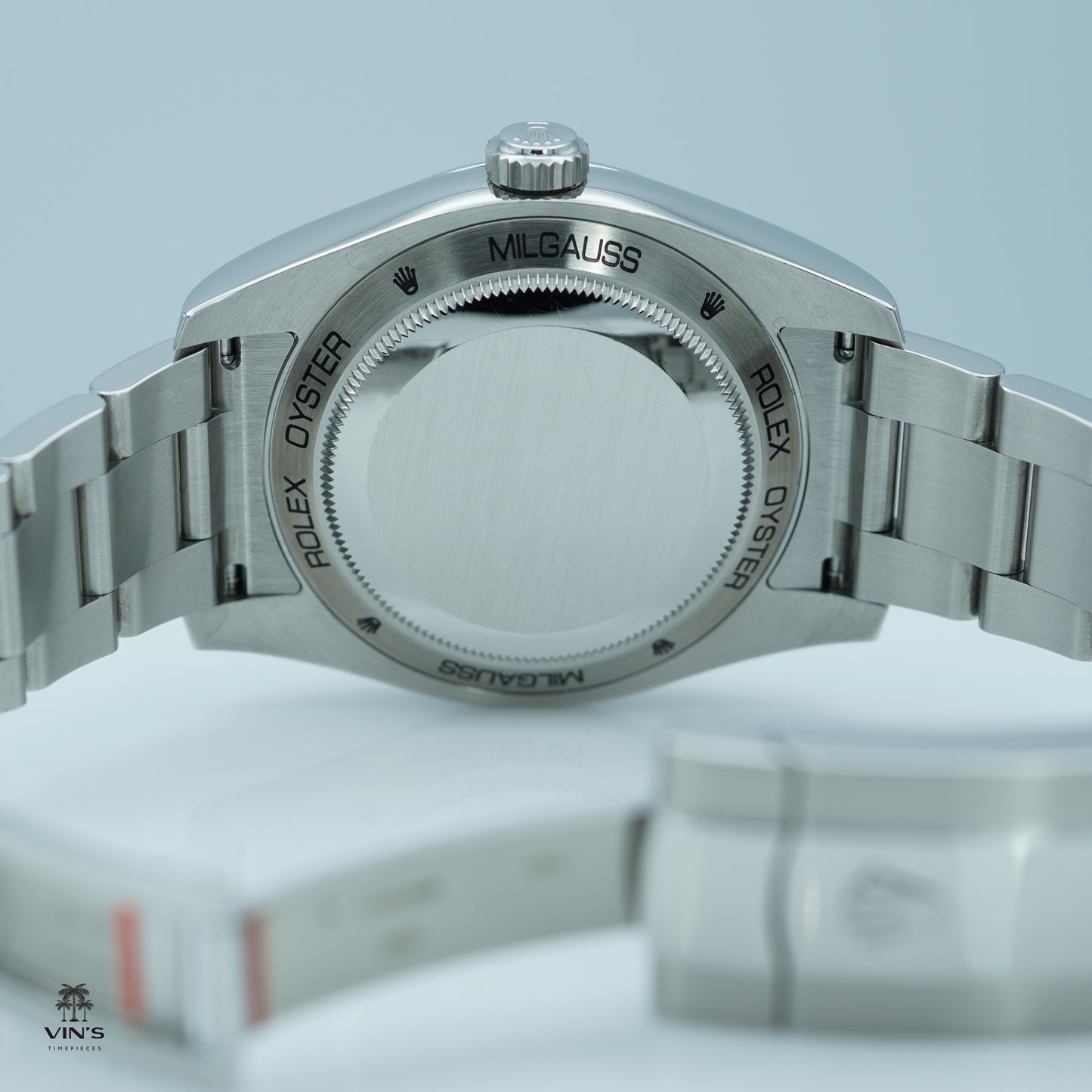Rolex 116400GV Milgauss Green Crystal Z Blue Dial 2019