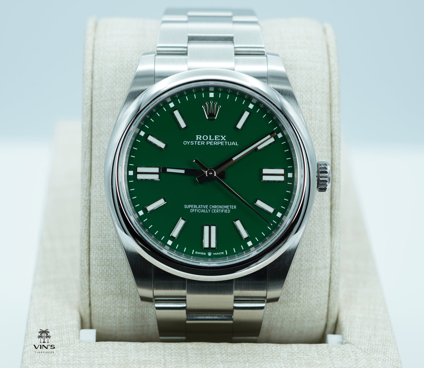 Rolex 124300 Oyster Perpetual 41 Mặt Số Xanh Lá 2022