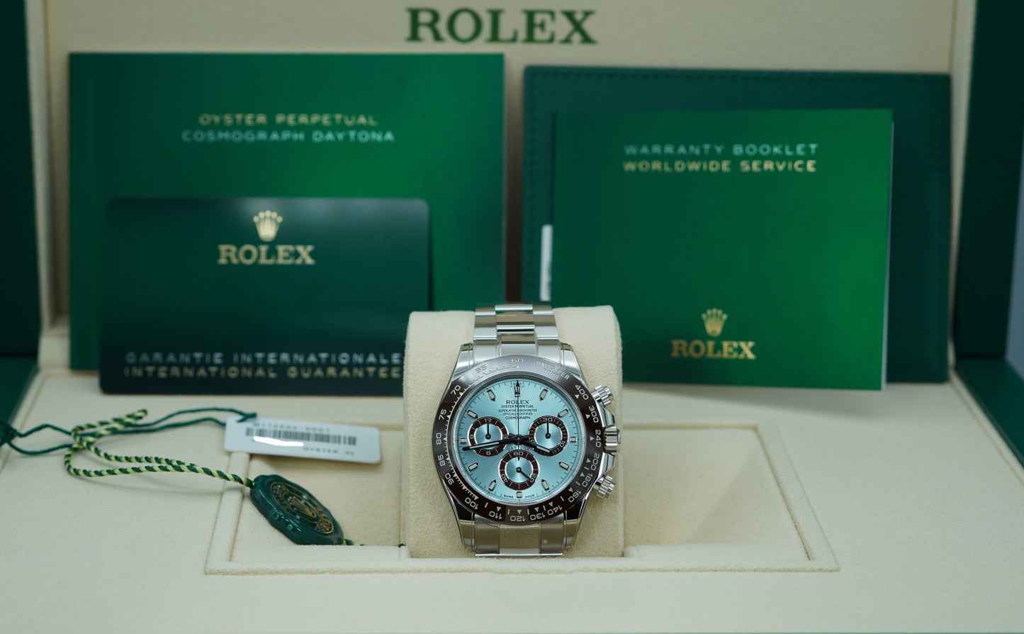 Rolex 126506 Daytona Platinum Mặt Số Xanh Băng 2023