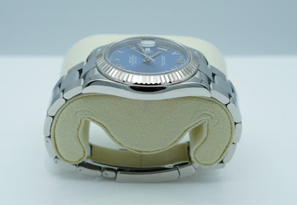 Rolex 116334 Datejust 2 Viền Khía Mặt Số Xanh La Mã Dây Đeo Oyster
