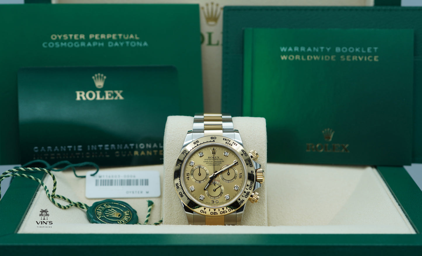Rolex 116503 Daytona Two Tone Vàng 18K Mặt Số Kim Cương Màu Champagne 2023