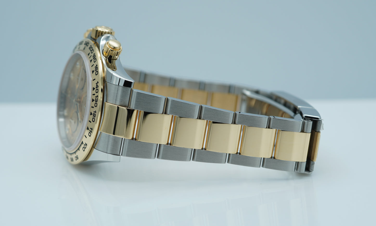 Rolex 116503 Daytona Two Tone Vàng 18K Mặt Số Kim Cương Màu Champagne 2023