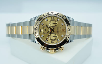 Rolex 116503 Daytona Two Tone Vàng 18K Mặt Số Kim Cương Màu Champagne 2023