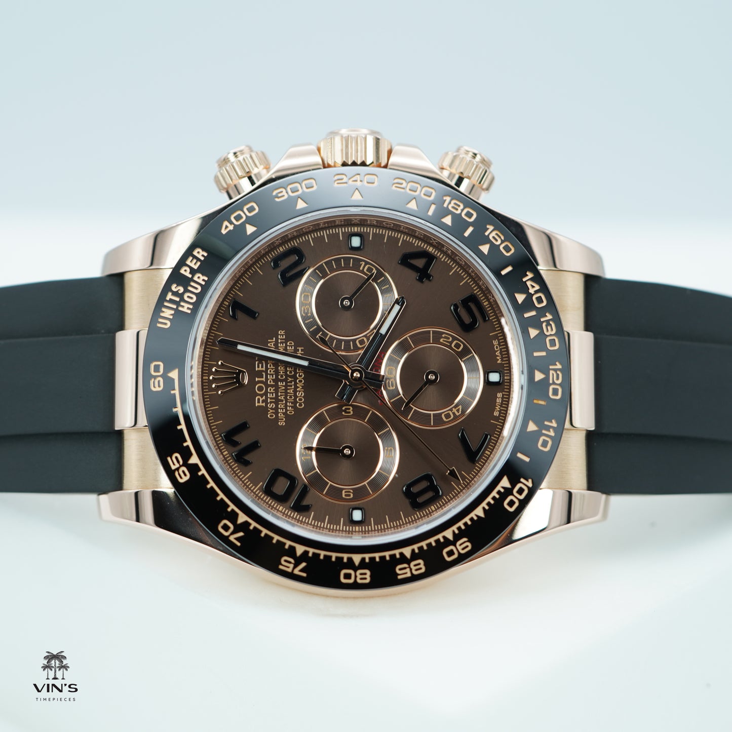 Rolex 116515LN Daytona Rose Gold Chocolate Arabic Dial với Dây Đeo Oysterflex