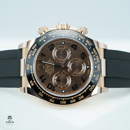Rolex 116515LN Daytona Rose Gold Chocolate Arabic Dial với Dây Đeo Oysterflex