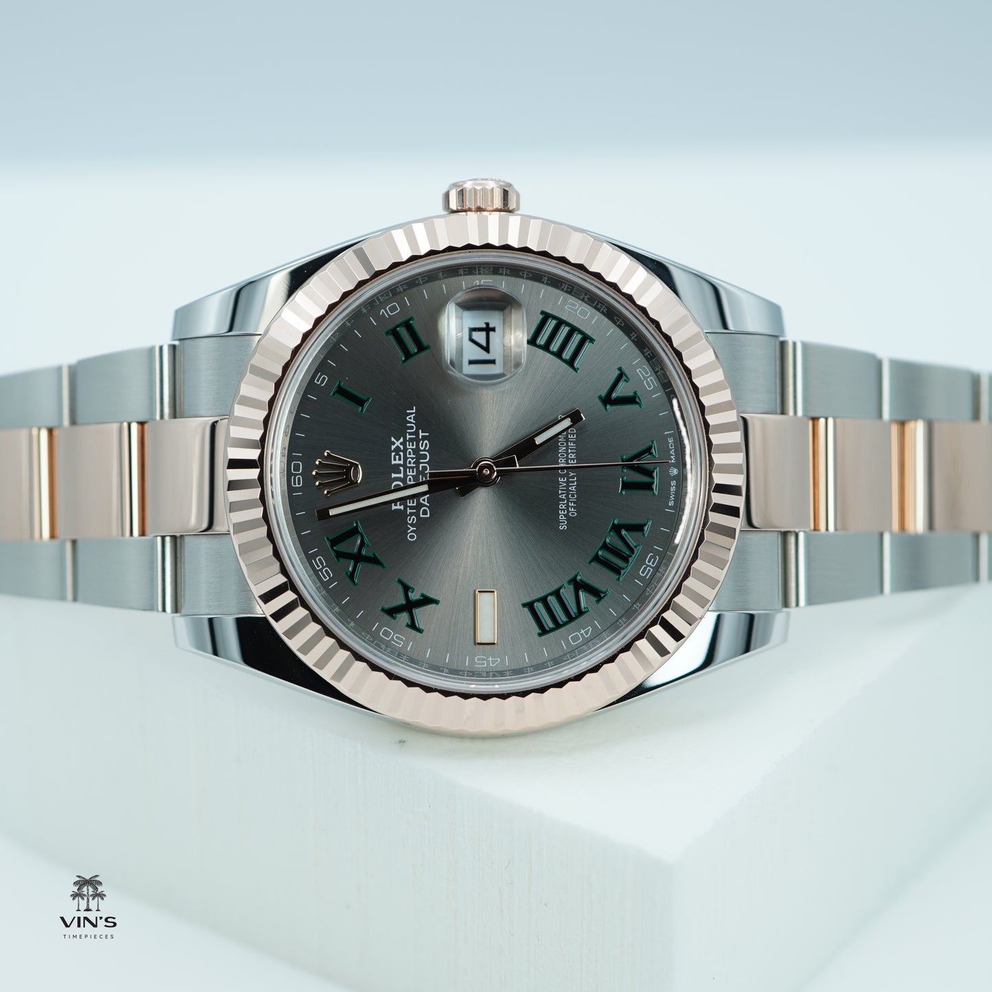 Rolex 126331 Datejust 41 Vàng Hồng 18K và Thép Mặt Số Wimbledon 2024