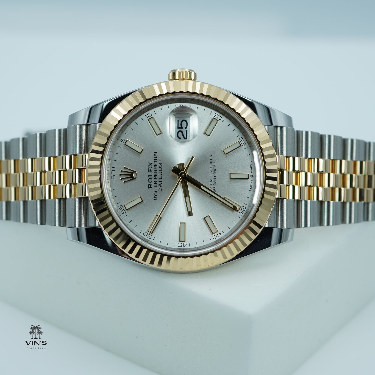 Rolex 126333 Datejust 41 Yellow Gold Steel Silver Dial Jubilee 2021