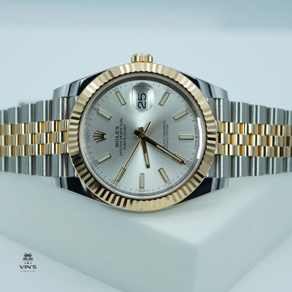 Rolex 126333 Datejust 41 Yellow Gold Steel Silver Dial Jubilee 2021