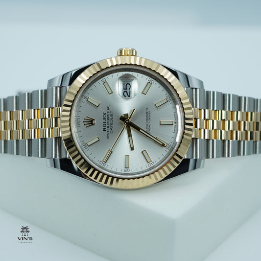 Rolex 126333 Datejust 41 Yellow Gold Steel Silver Dial Jubilee 2021