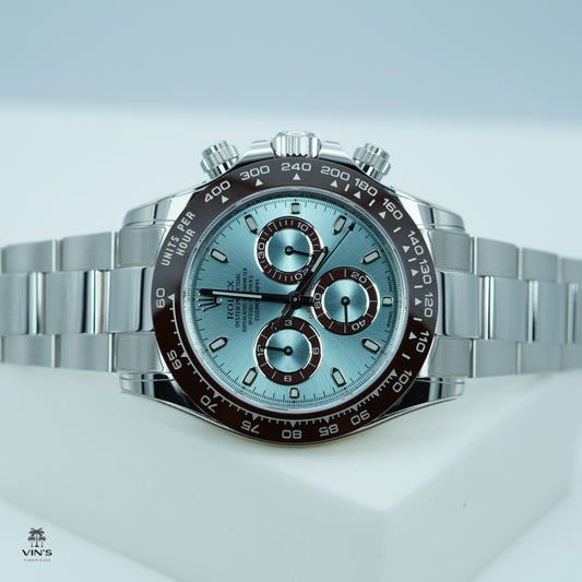 Rolex 126506 Daytona Platinum Mặt Số Xanh Băng 2023