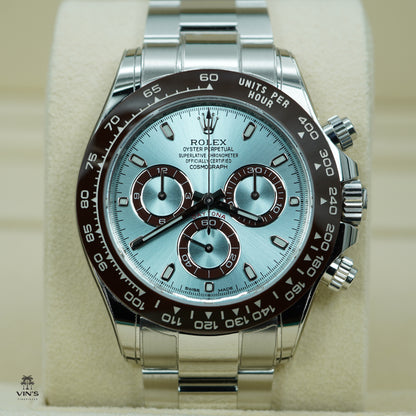 Rolex 126506 Daytona Platinum Mặt Số Xanh Băng 2023