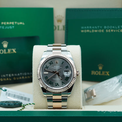 Rolex 126331 Datejust 41 Vàng Hồng 18K và Thép Mặt Số Wimbledon 2024