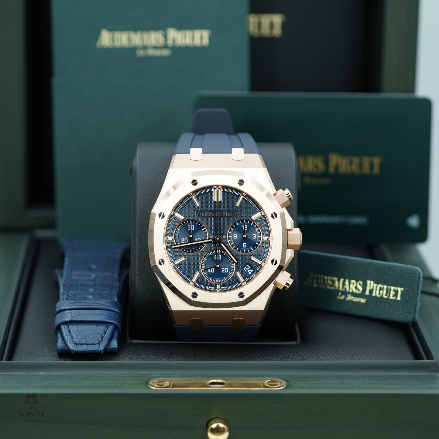 Audemars Piguet Royal Oak Chronograph 26240OR Vàng Hồng Mặt Số Xanh 2023