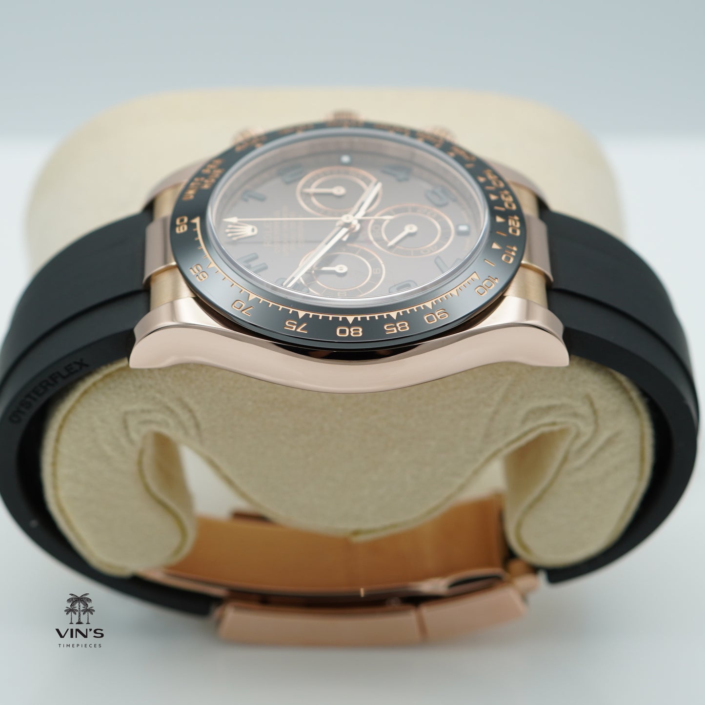 Rolex 116515LN Daytona Rose Gold Chocolate Arabic Dial với Dây Đeo Oysterflex