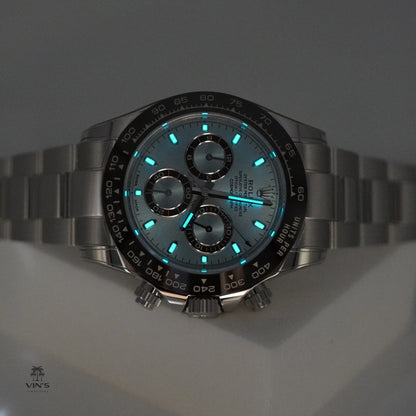 Rolex 126506 Daytona Platinum Mặt Số Xanh Băng 2023