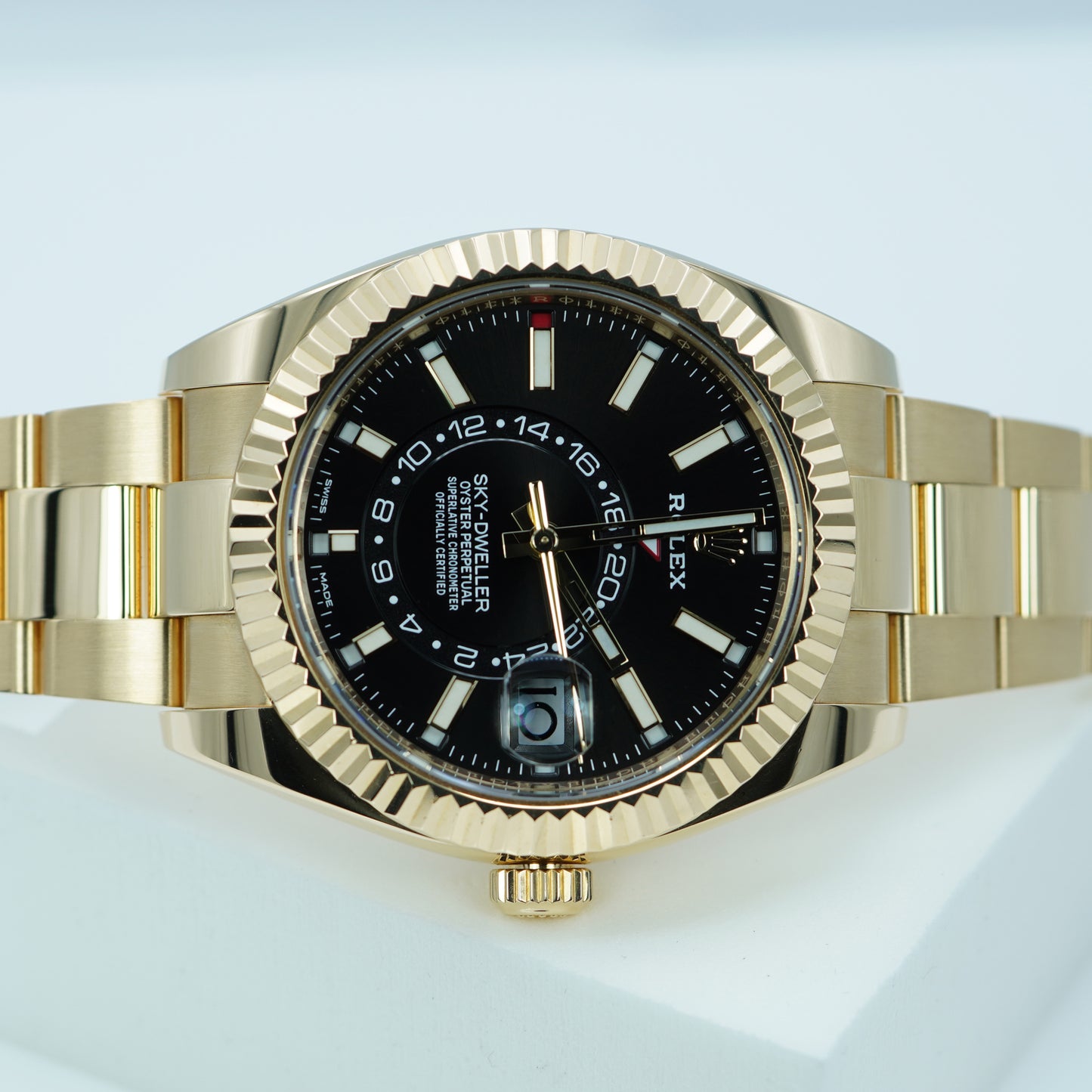 Rolex 326938 Sky-Dweller 18K Vàng Mặt Số Đen Cọc Số Dạng Vạch 2021