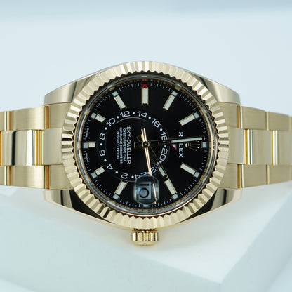 Rolex 326938 Sky-Dweller 18K Vàng Mặt Số Đen Cọc Số Dạng Vạch 2021
