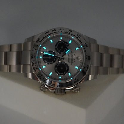 Rolex 116509 Cosmograph Daytona Vàng Trắng Mặt Số Bạc 2023