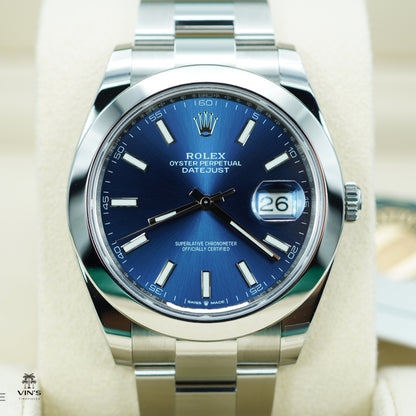 Rolex 126300 Datejust 41, Mặt Số Xanh Dương, Dây Đeo Oyster, 2024